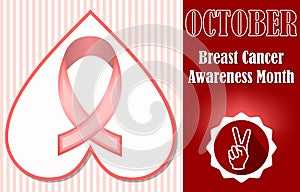 Breast cancer awareness month october. Hopeful leaflet or label template