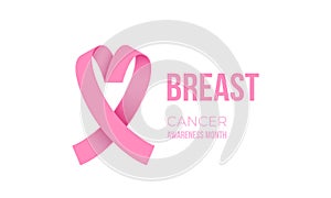 Breast cancer awareness month pink ribbon vector women solidarity symbol icon