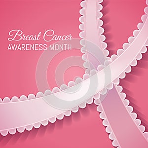 Breast Cancer Awareness month Ribbon Background. Vector illustration EPS 10 Women health vector design. Cancer design