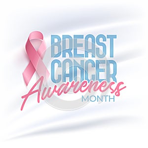 Breast Cancer Awareness Month typographic design vector.