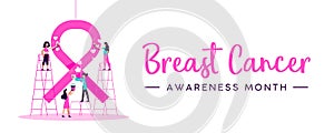 Breast Cancer Awareness Month women charity banner