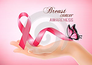 Breast cancer awareness pink background.