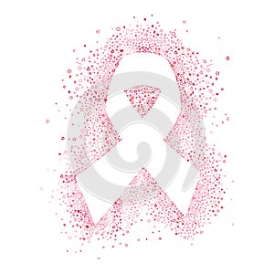 Breast Cancer Awareness pink ribbon icon shape