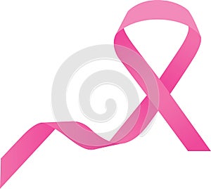 Breast Cancer Awareness Pink Ribbon om Whate Background.