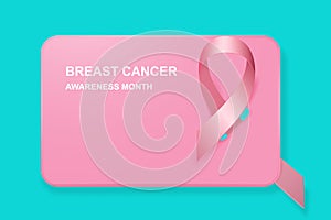 Breast Cancer Awareness Pink Ribbon. Pink october symbol. Disease prevention month banner concept. Vector healthcare