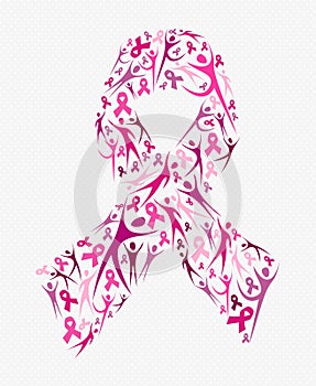 Breast cancer awareness pink ribbon shape social