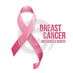 Breast Cancer Awareness Ribbon Background. Vector