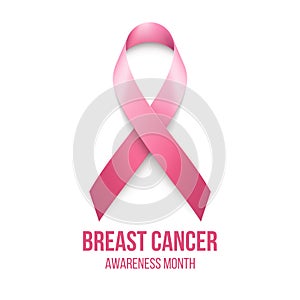 Breast Cancer Awareness Ribbon Background. Vector