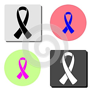 Breast cancer awareness ribbon. flat vector icon