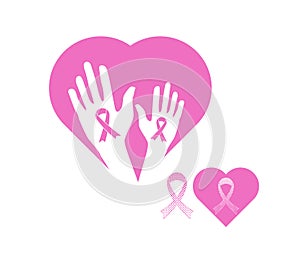 Breast cancer awareness ribbon icon symbol