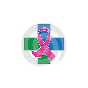 breast cancer awareness,ribbon logo vector template-vector