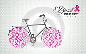 Breast cancer awareness ribbon pink bike wheels
