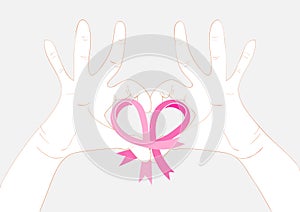 Breast cancer awareness ribbon transparency human