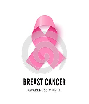 Breast cancer awareness ribbon vector illustration isolated on white background