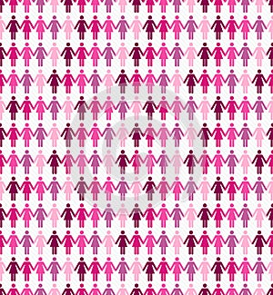 Breast cancer awareness ribbon women seamless pattern.