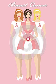 Breast Cancer Awareness.Three International Women
