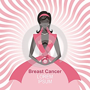 Breast Cancer Awareness.Woman silhouette,portrait
