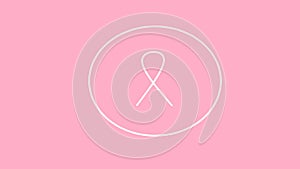 Breast Cancer logo. Pink ribbon cancer awareness on black background, cancer awareness. Modern style logo for october month awaren
