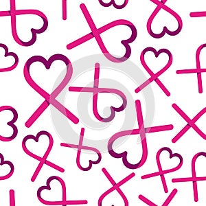 Breast cancer love ribbon background for support