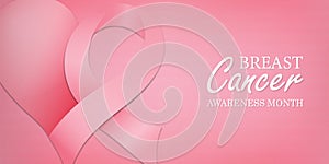 Breast cancer month card pink love support ribbon