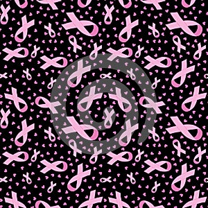 Breast cancer month seamless pink ribbon day mammogram pattern for wrapping paper and media accessories