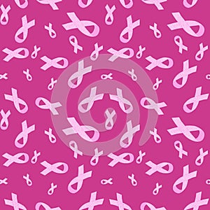 Breast cancer month seamless pink ribbon day mammogram pattern for wrapping paper and media accessories