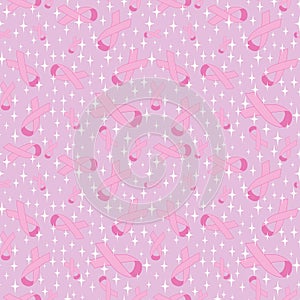 Breast cancer month seamless pink ribbon day mammogram pattern for wrapping paper and media accessories