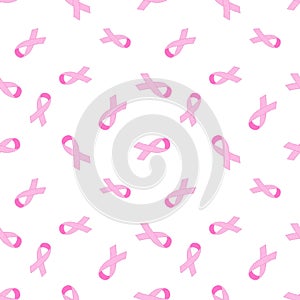 Breast cancer month seamless pink ribbon day mammogram pattern for wrapping paper and media accessories