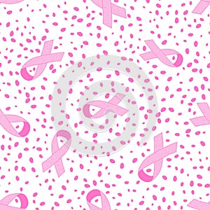 Breast cancer month seamless pink ribbon day mammogram pattern for wrapping paper and media accessories