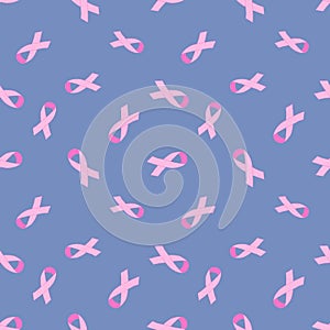 Breast cancer month seamless pink ribbon day mammogram pattern for wrapping paper and media accessories