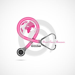 Breast Cancer October Awareness Month Campaign Background.Women