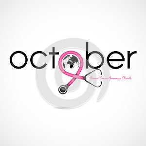 Breast Cancer October Awareness Month Campaign Background. Women