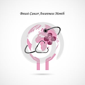 Breast Cancer October Awareness Month Campaign Background.Women