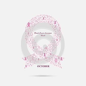 Breast Cancer October Awareness Month Campaign Background.Women