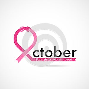 Breast Cancer October Awareness Month Typographical Campaign Background.Women health vector design.Breast cancer awareness logo d