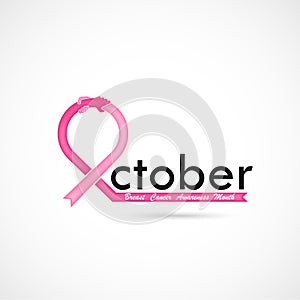 Breast Cancer October Awareness Month Typographical Campaign Background.Women health vector design.Breast cancer awareness logo d