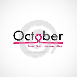 Breast Cancer October Awareness Month Typographical Campaign Background.Women health vector design.Breast cancer awareness logo d