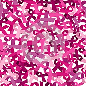 Breast cancer pattern seamless pink ribbon