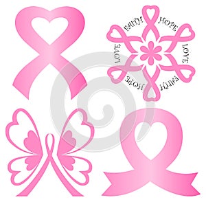 Breast Cancer Pink Ribbon Set/eps photo