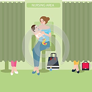 Breast feeding lactation room facility public area nursing baby