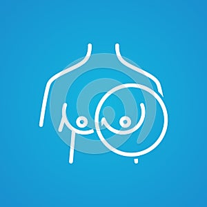 Breast radiography line icon concept. Mammogram breast cancer desease health care line icon