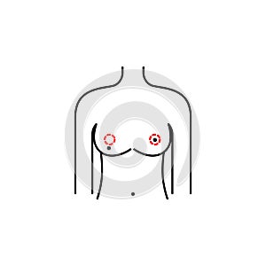 Breast rejuvenation, woman icon. Element of health care for mobile concept and web apps icon. Thin line icon for website design