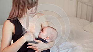 Breastfeeding. The baby eats my mom hands