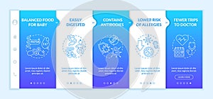 Breastfeeding benefits onboarding vector template