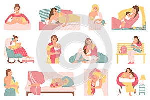 Breastfeeding Icon Set