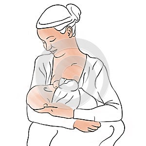 Breastfeeding mother with child Motherhood