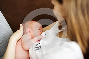 Breastfeeding newborn baby