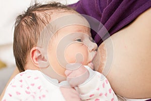 Breastfeeding newborn baby