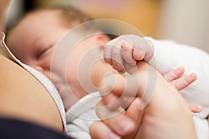 Breastfeeding newborn baby