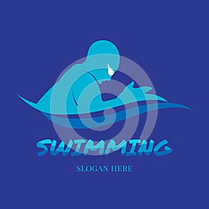 breaststroke swimming crawl logo design
